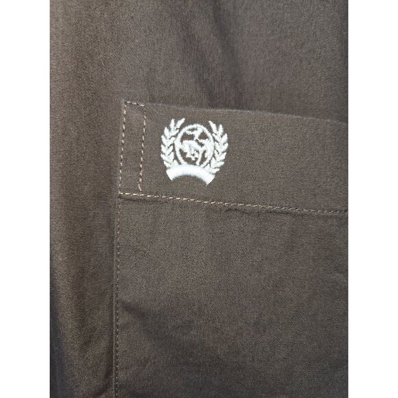 Cinch Mens XL Long Sleeve Brown Button-Down Shirt - Picture 7 of 8